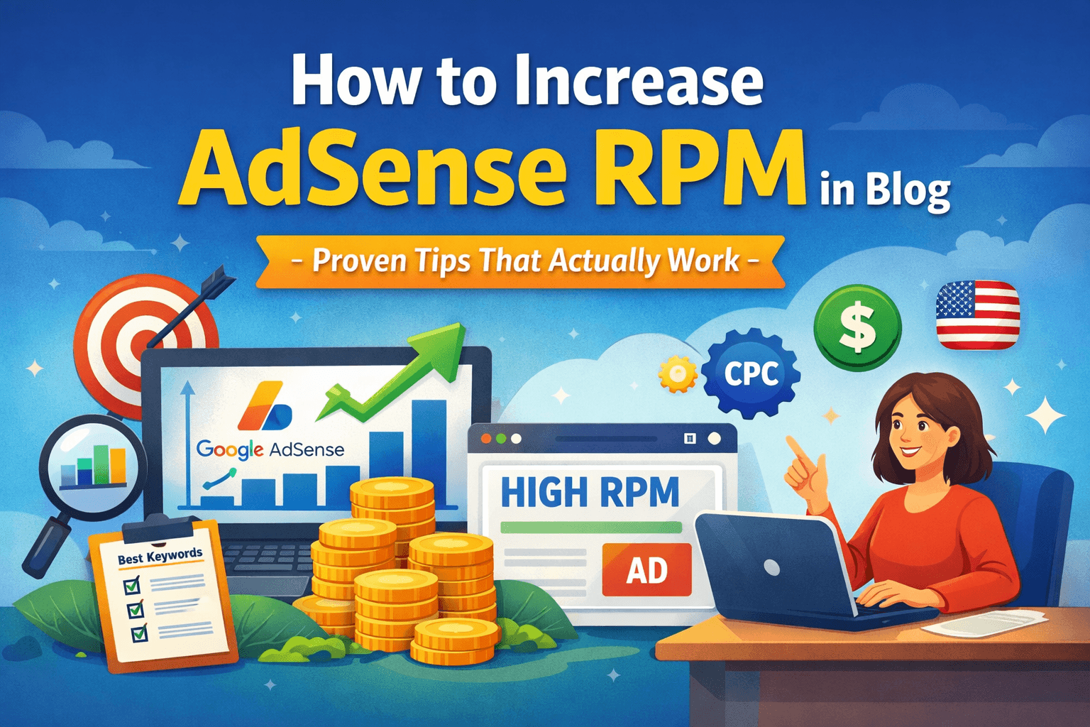 How to increase AdSense RPM in blog with high CPC keywords and better ad placement