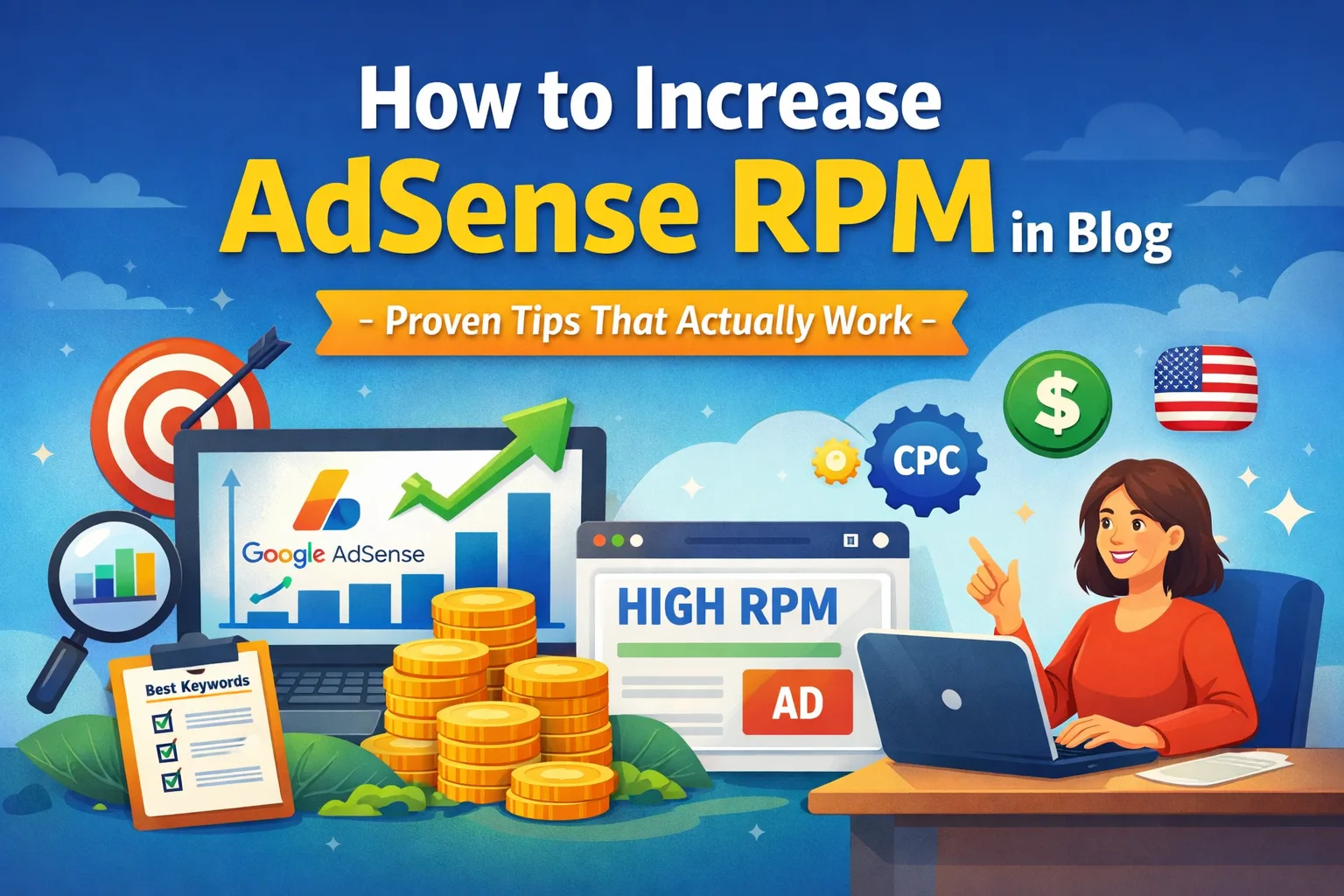 How to increase AdSense RPM in blog with high CPC keywords and better ad placement