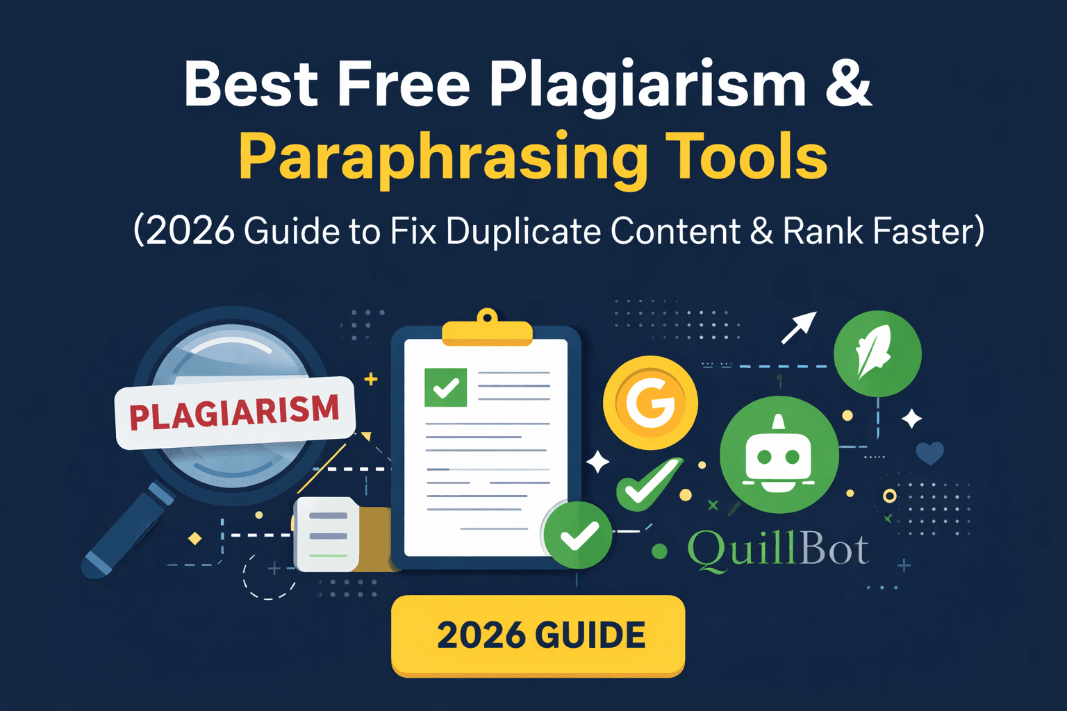 Best free plagiarism and paraphrasing tools 2026 to fix duplicate content and improve SEO ranking