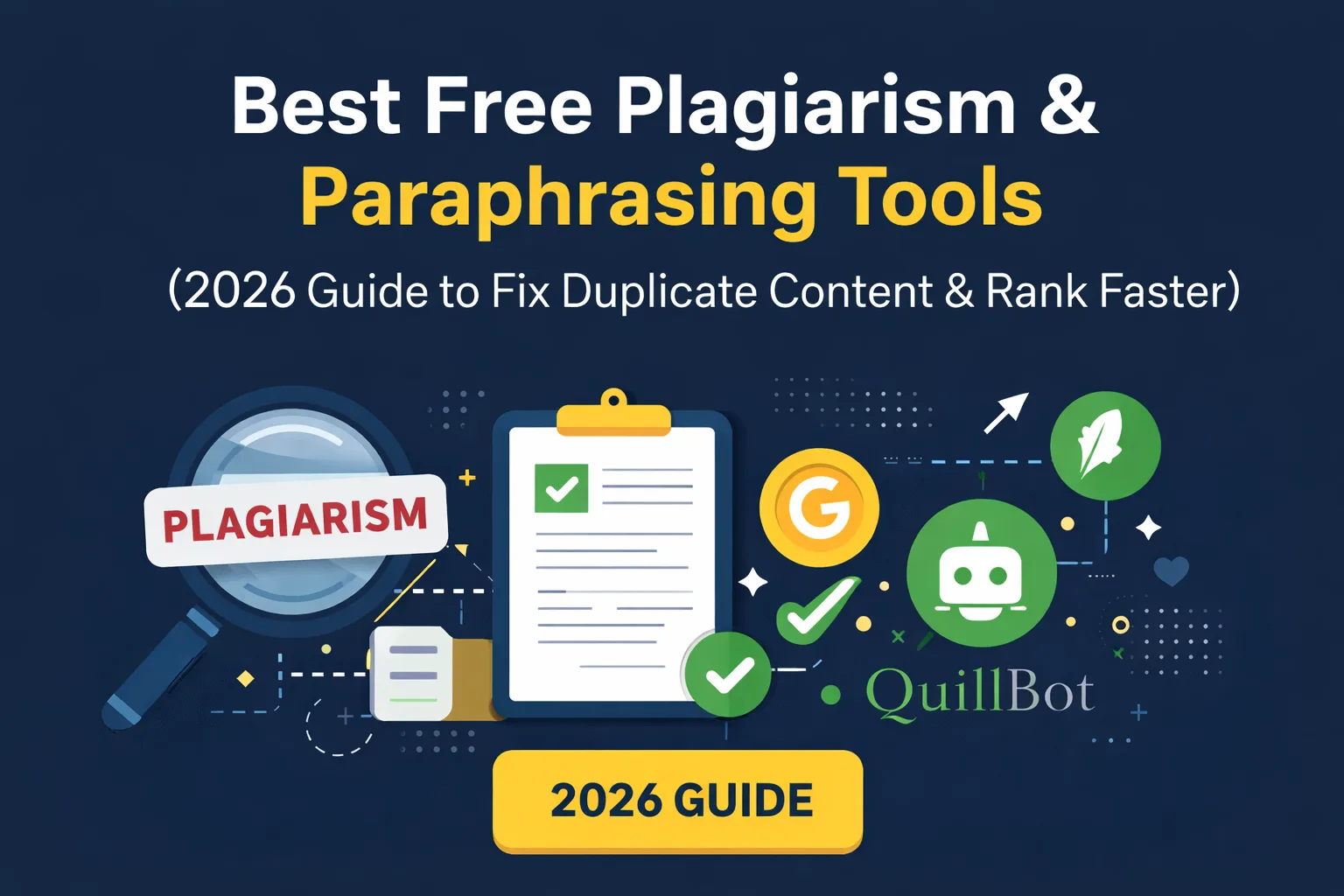 Best free plagiarism and paraphrasing tools 2026 to fix duplicate content and improve SEO ranking