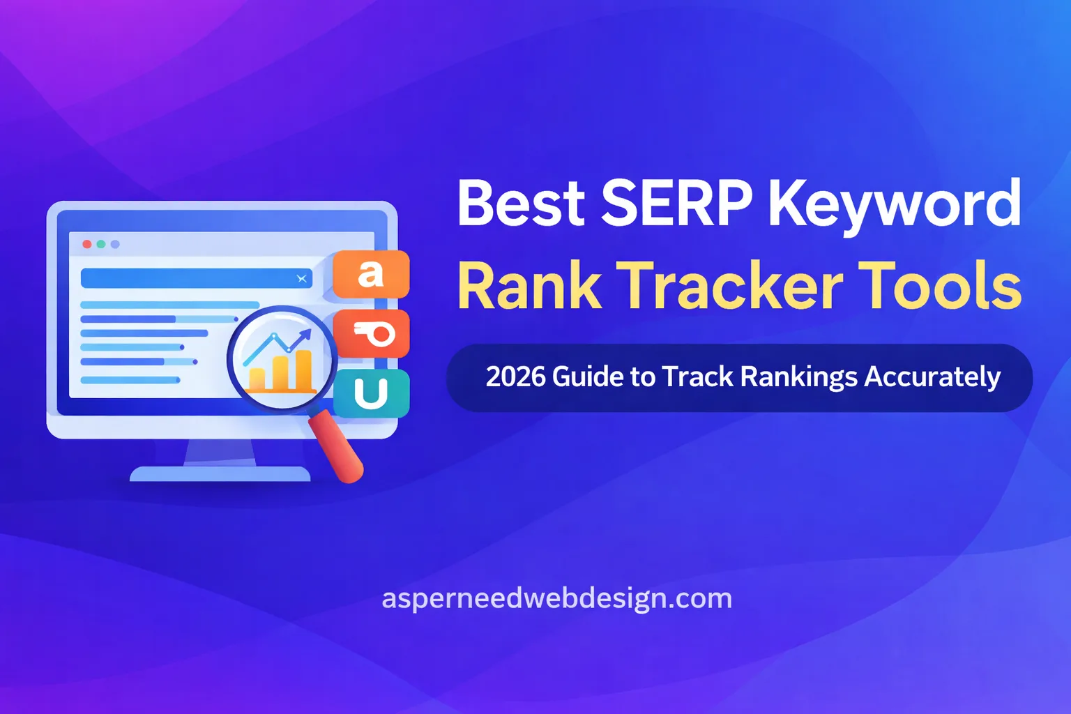 Best SERP keyword rank tracker tools with example dashboard and SEO performance tracking illustration